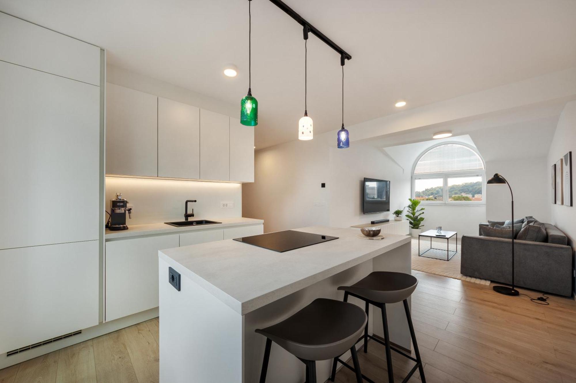Luxe Penthouse With A Castle View Любляна Экстерьер фото